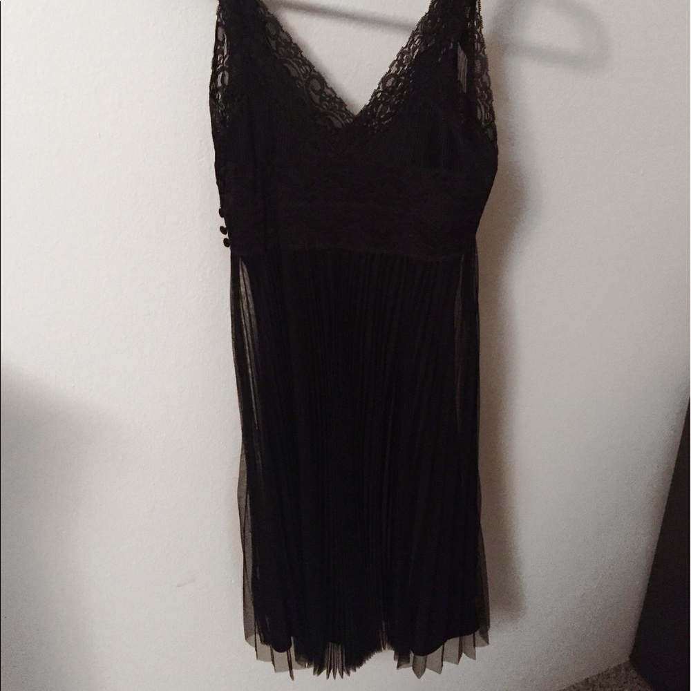 Black Cocktail Dress With Lace Detail